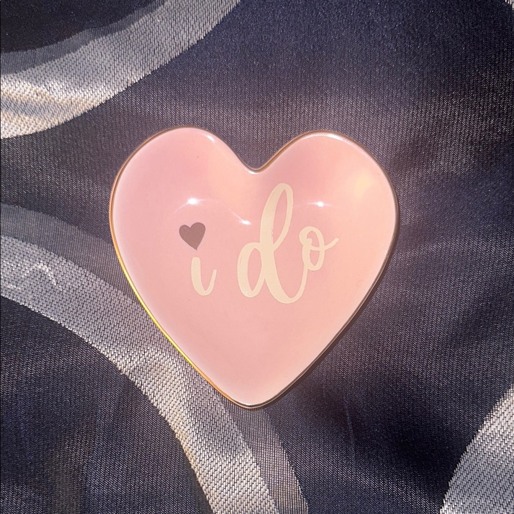 Pink Heart-Shaped 'I Do' Trinket Dish
